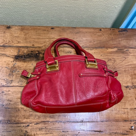 B Makowsky Red Leather Bag - Picture 2 of 9
